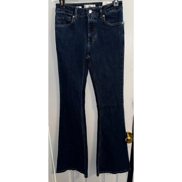 MNG by Mango  Flared Mid-Rise Jeans in Dark Blues‎ size 4 NEW - Picture 5 of 10